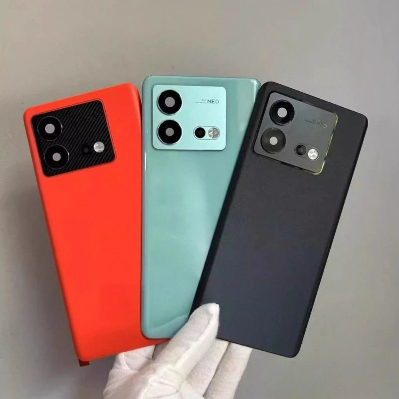 Back Battery Cover For vivo iQOO Neo8 Neo 8 Pro Housing Rear Case Phone Lid with Camera Frame Lens + Adhesive Repair Replace