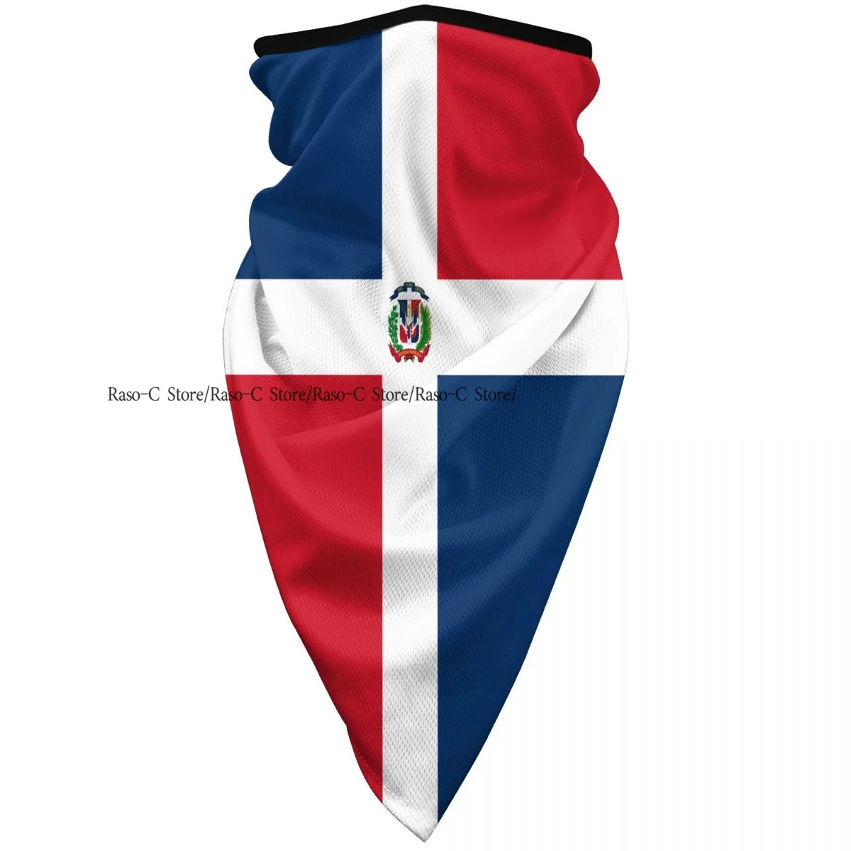 Summer Neck Gaiter Scarf Windproof Cycling Bandana Dominican Republic Flag Sport Camping Half Face Mask
