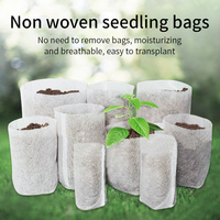 100pcs Non Woven Biodegradable Plants Nursery Bags Seeding Bags Plants Home Garden Greenhouse Supplies