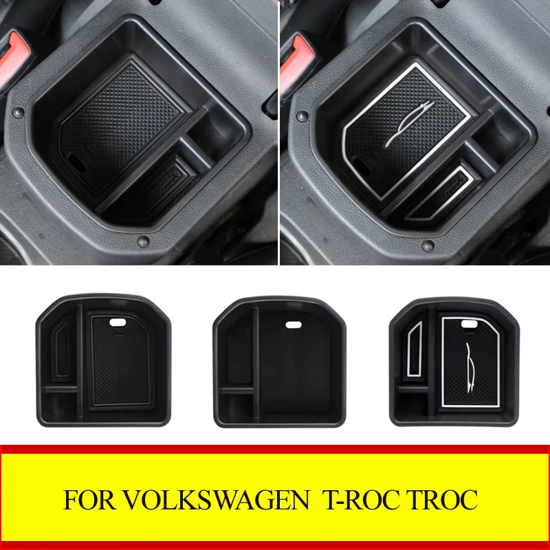 ل Volkswagen VW T-Roc Troc 2018-2025 حاوية المنظمون تخزين مسند الذراع وحدة التحكم صندوق حافظة اكسسوارات السيارات