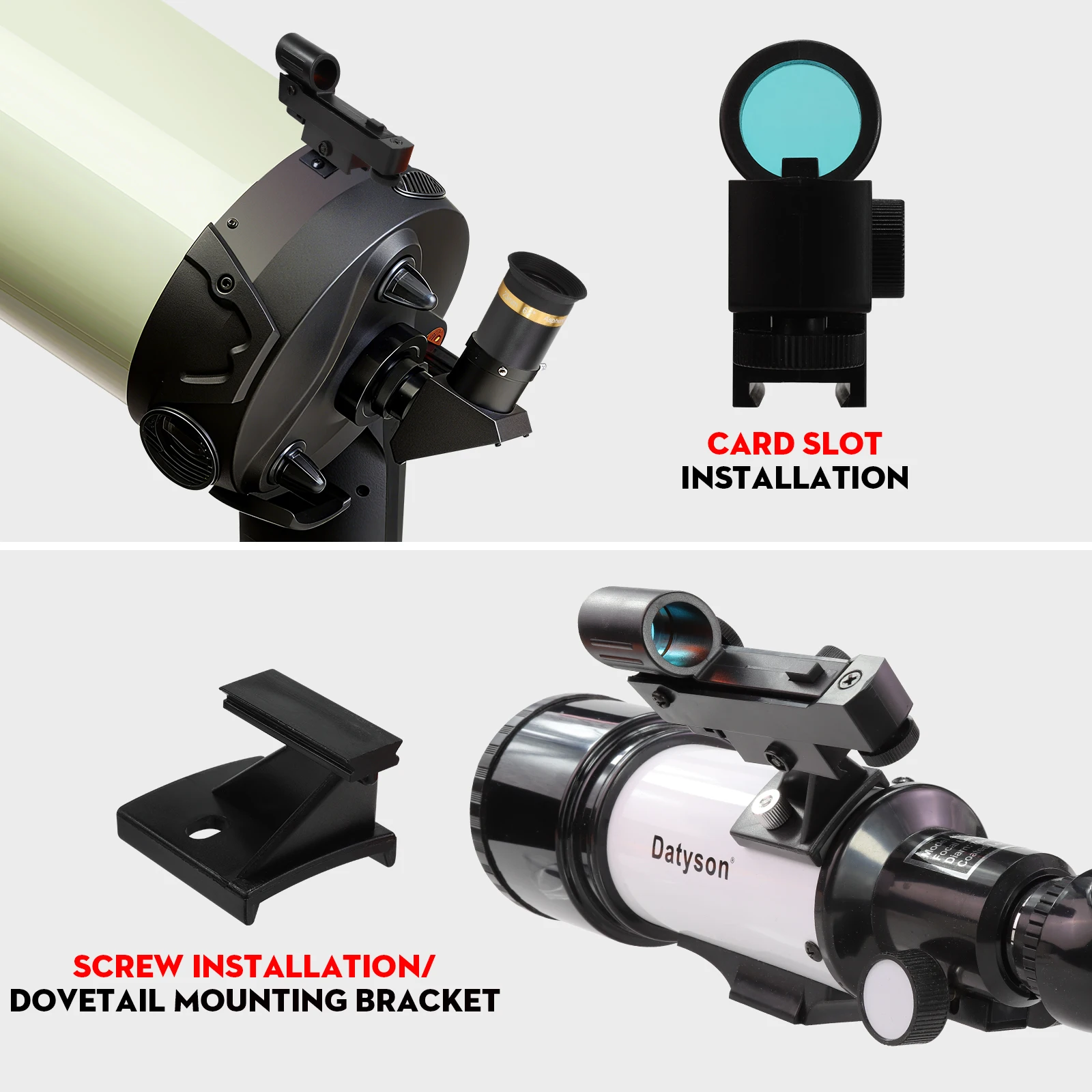 Datyson 5P9915F Red Dot FinderScope Adjustable Brightness Direction for Astronomical Telescope Photography Planetary Observation