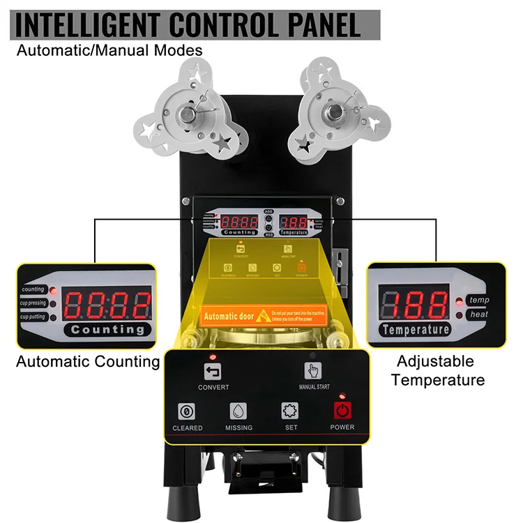 Milk tea shop equipment 90/95mm juice Maquina De Selar manual cup sealing machine glasses automatic plastic cup sealing machine