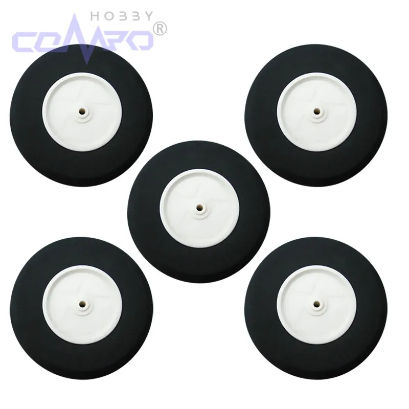 2 pièces roues à 5 rayons Dia60-75mm train d'atterrissage roues en mousse légère pneu éponge pour accessoires de modèle d'avion RC