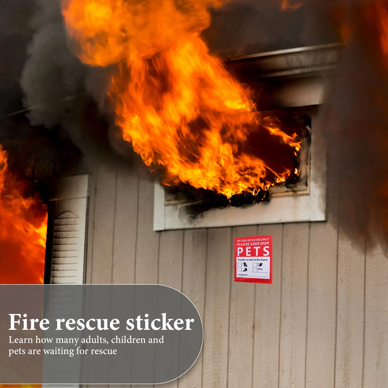 

Alert Stickers Emergency Decal Safety Window Door Sticker Waterproof Pets