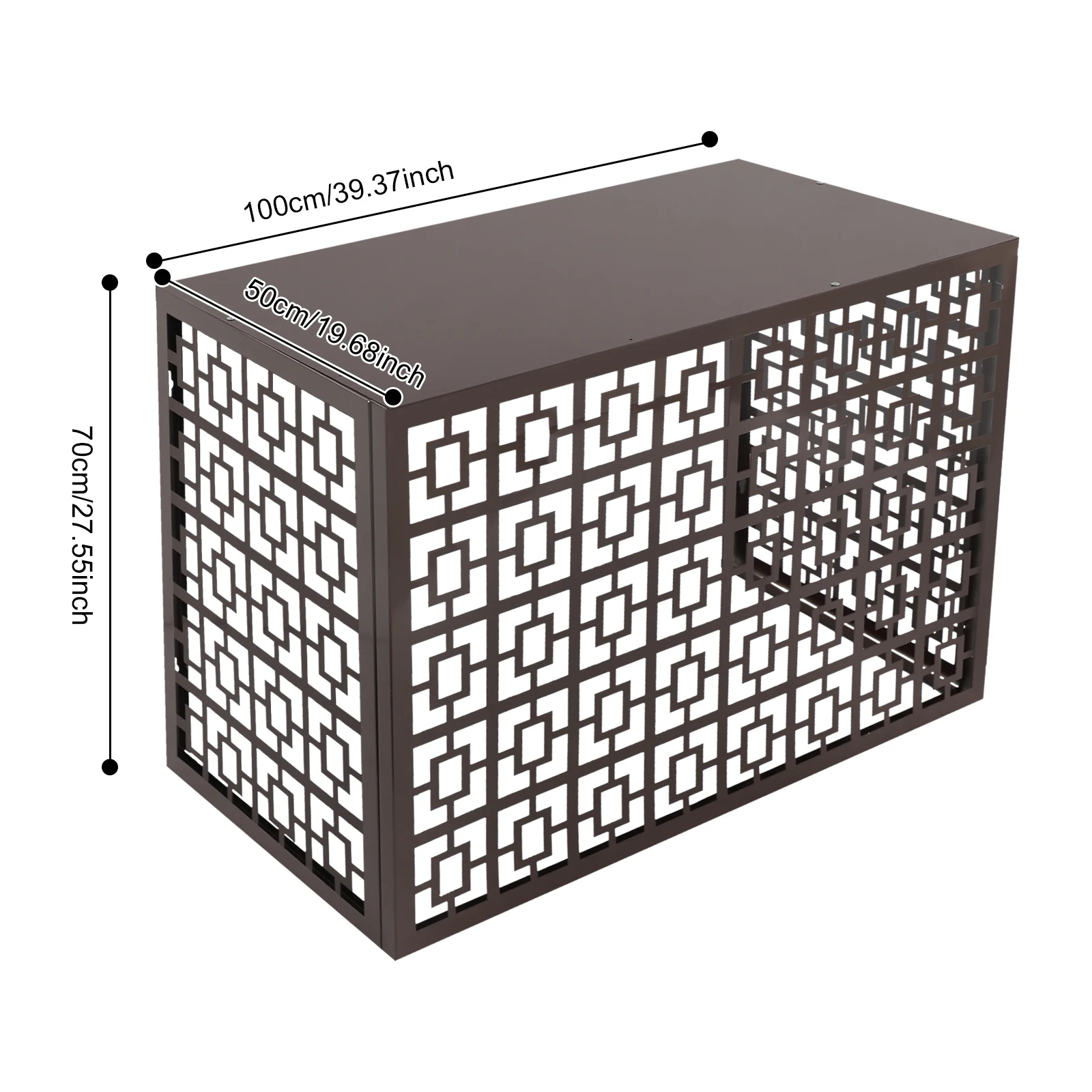 Cerca de aire acondicionado de aleación de aluminio de color café, cerradura de privacidad de la unidad de aire acondicionado rectangular