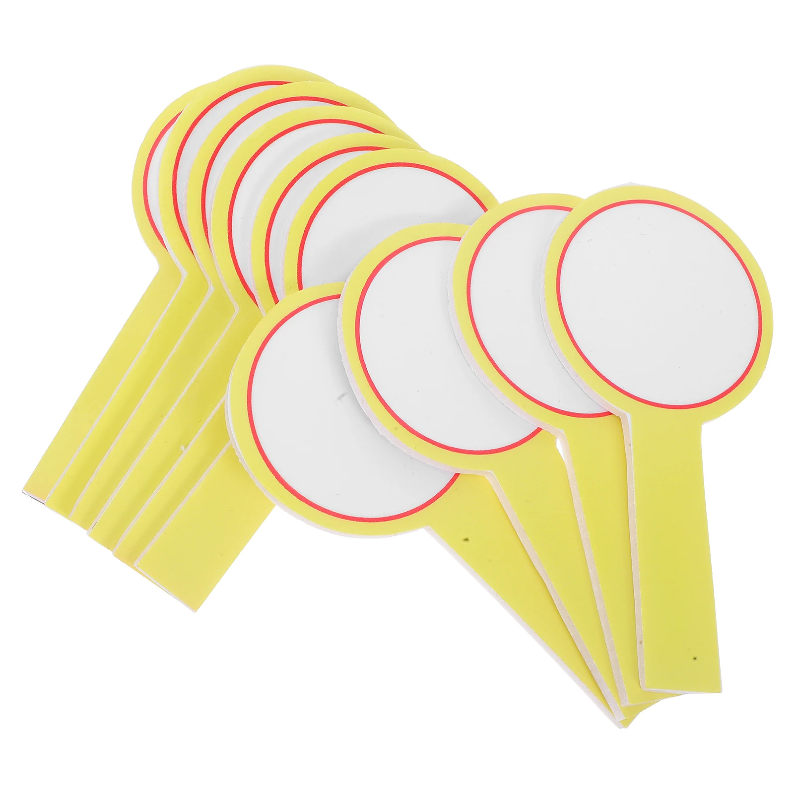 

10pcs Handheld Scoring Paddles Auction Bidding Boards Portable Lightweight Reusable Dry Erase Game Writing Board Yellow Small