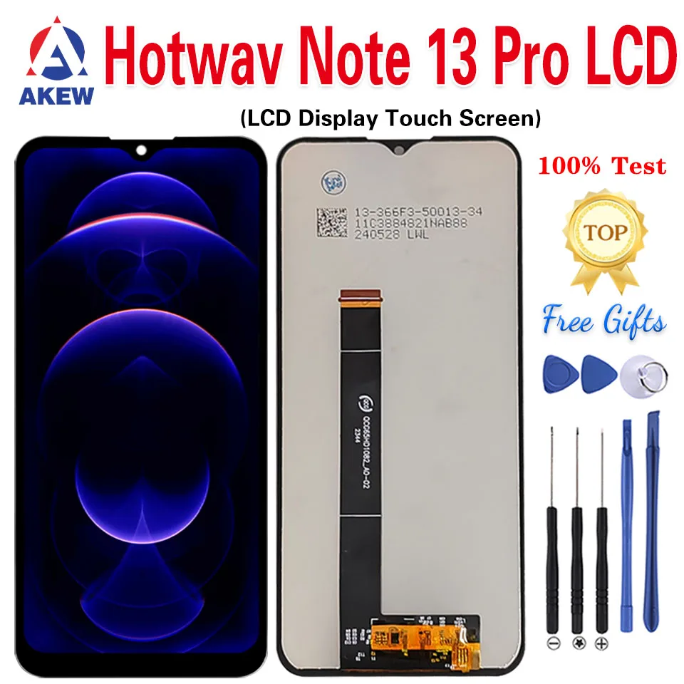 

ЖК-экран AKEW для Hotwav Note 13 Pro, сенсорный экран для HOTWAV Note13 Pro, дигитайзер в сборе, запасные части, оригинал