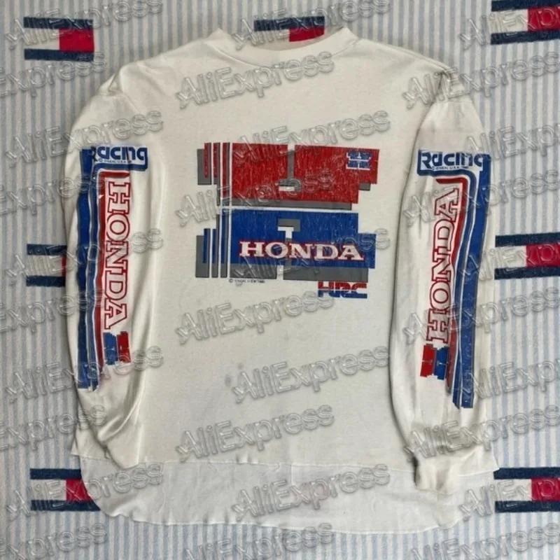 

Honda, осень 2021, новинка с круглым вырезом и длинными рукавами для мужчин, любителей мотоциклетных гонок, большие спортивные красочные длинные рукава