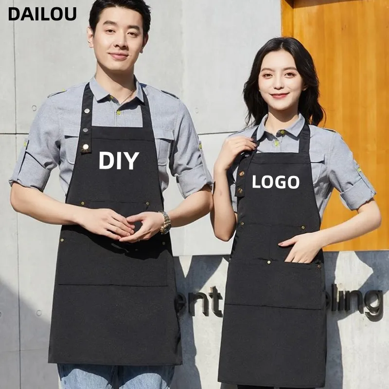 

Restaurant Apron Custom Logo For Men And Women For Baking Cleaning Hygiene Kitchen Barbershop Beauty Salon Manicure Cooking Bib