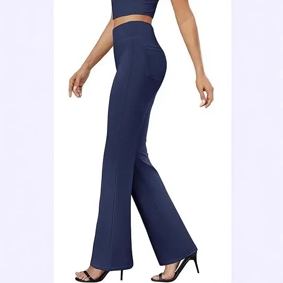 Women's Super Soft Flare Pants High Waisted Tummy Control Workout Yoga Leggings Bell Bottoms