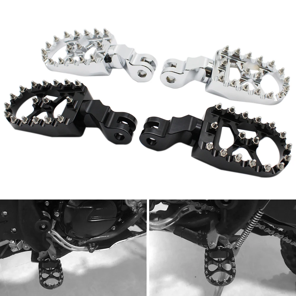 Motorcycle Highway Wide Foot Pegs MX Roating Footrest Clamp For Triumph 01-15 Bonneville T100 T900 04-15 Trunxon 1200