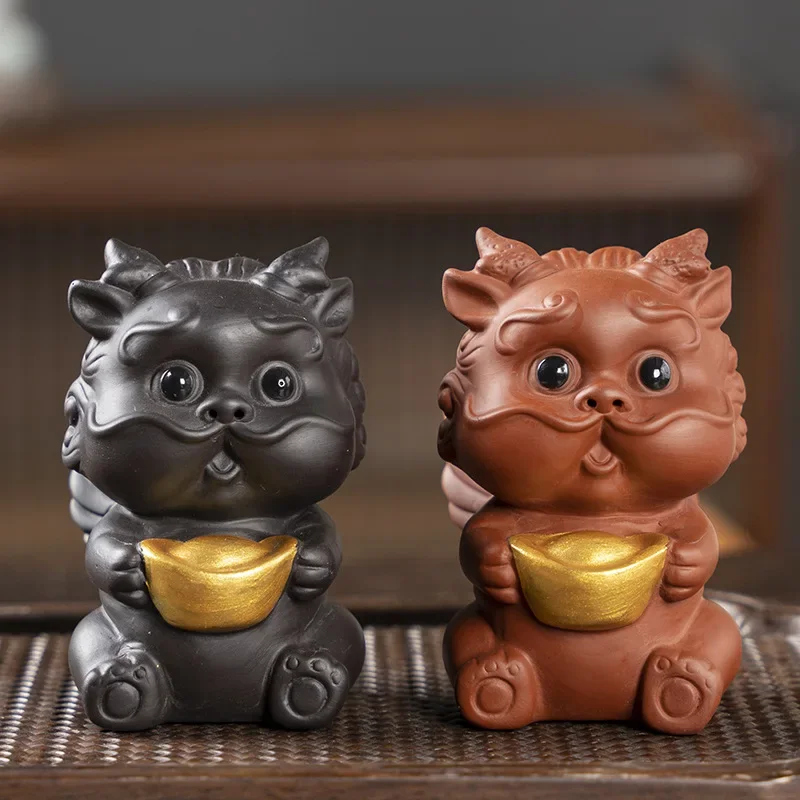 

Zhaocai Purple Clay Tea Pet Decoration Fine Lovely PI Xiu Sculpture Desktop FengshuiOrnaments Crafts Tea Set Accessories