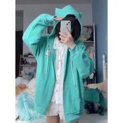 Japanese Oversized Y2k Hoodies Tops Subculture Sweatshirts Women Harajuku Jacket Long Sleeve Casual Print Coats Korean Fashion
