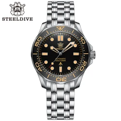 STEELDIVE SD1957 Men's Mechanical Watch 300M Waterproof Super Luminous Ceramic Bezel NH35 Luxury Retro Sea Horse Dive Wristwatch