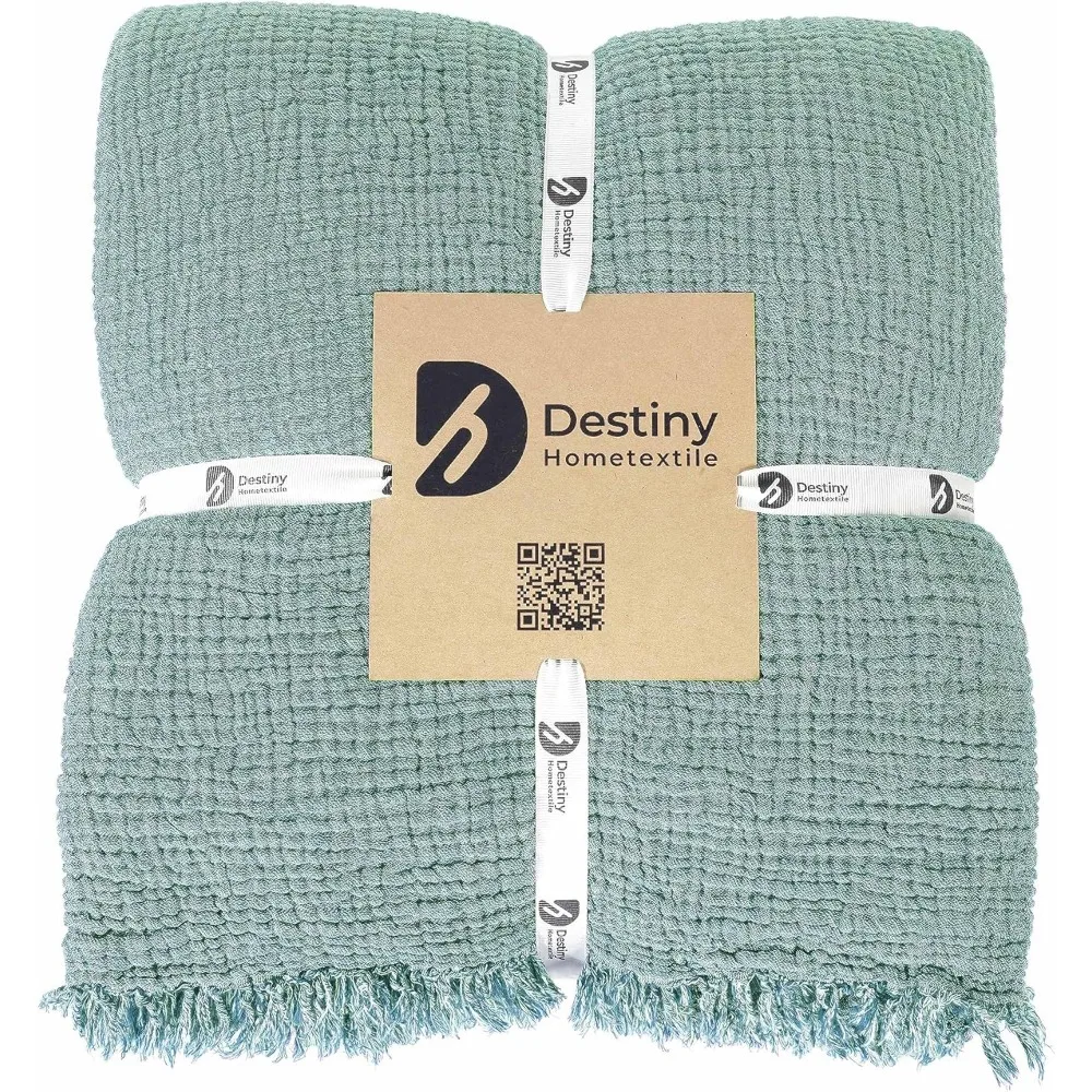 كيس وسادة من الموسلين مكون من 4 طبقات من القطن العضوي بنسبة 100% - رميات خفيفة الوزن قابلة للغسل مسبقًا من أجل Com