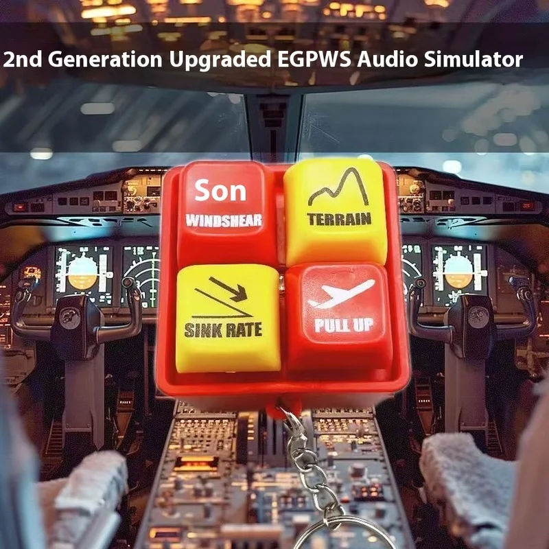 خمسة التقنية بوينغ 737 ايرباص EGPWS تحذير الصوت محاكاة الطيار المفاتيح ديكور المنزل الحرفية الرياح الدقات معلقة الديكور #2