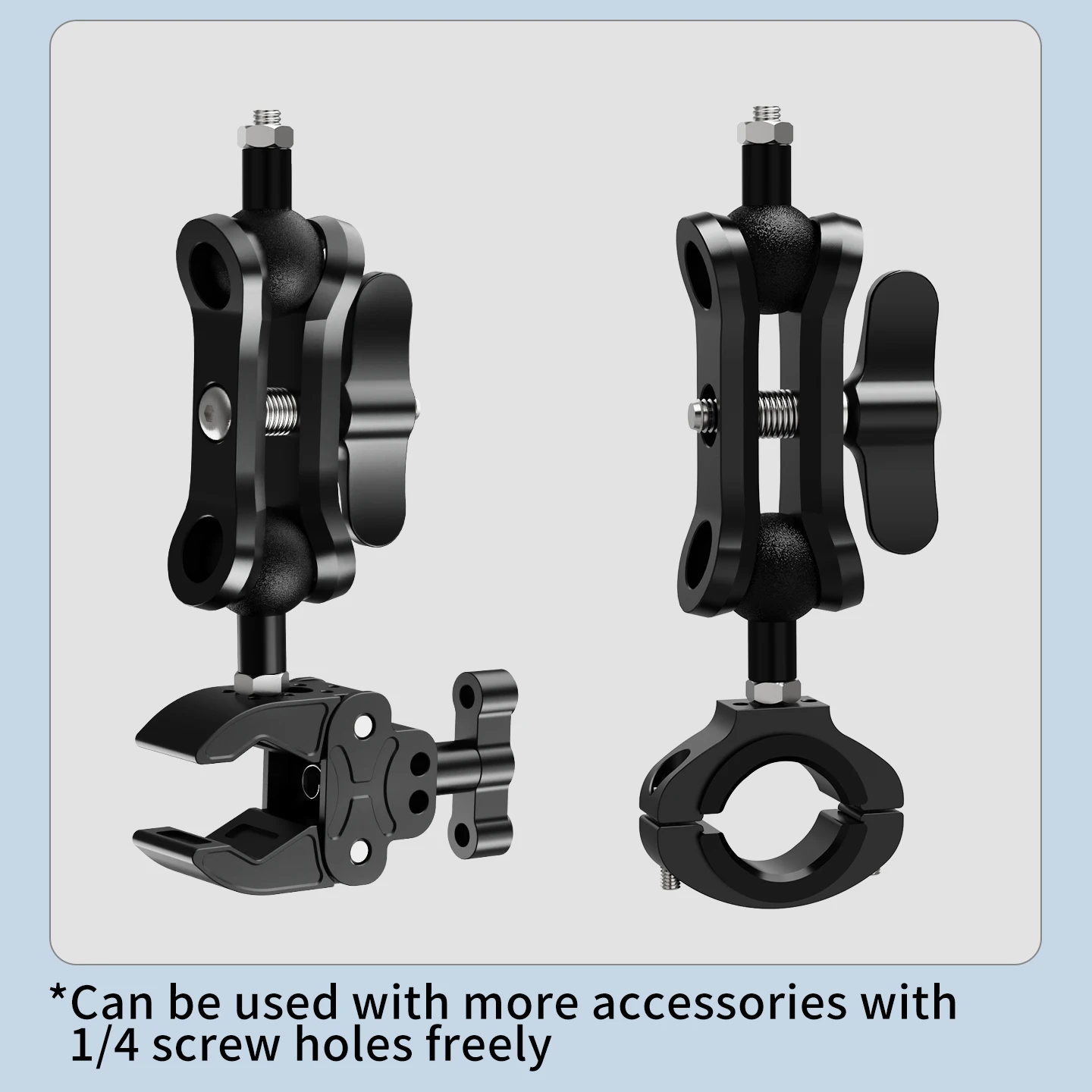 Aluminium 1 Zoll Kugelkopf-Adapter 1/4 M6 ARRI Positionierungsschraube Motorrad Fahrrad Handy GPS-Halterung für Gopro Insta360 Kamera – Detail 11