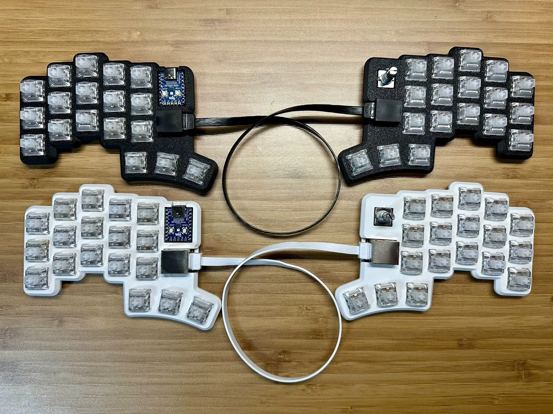 Imagem -02 - Corne Barato Kit de Teclado Dividido 36 Teclas Suporte Frial Qmk com Fio Modo Único Troca Quente Ergonomia Kit de Teclado Mecânico para Jogos