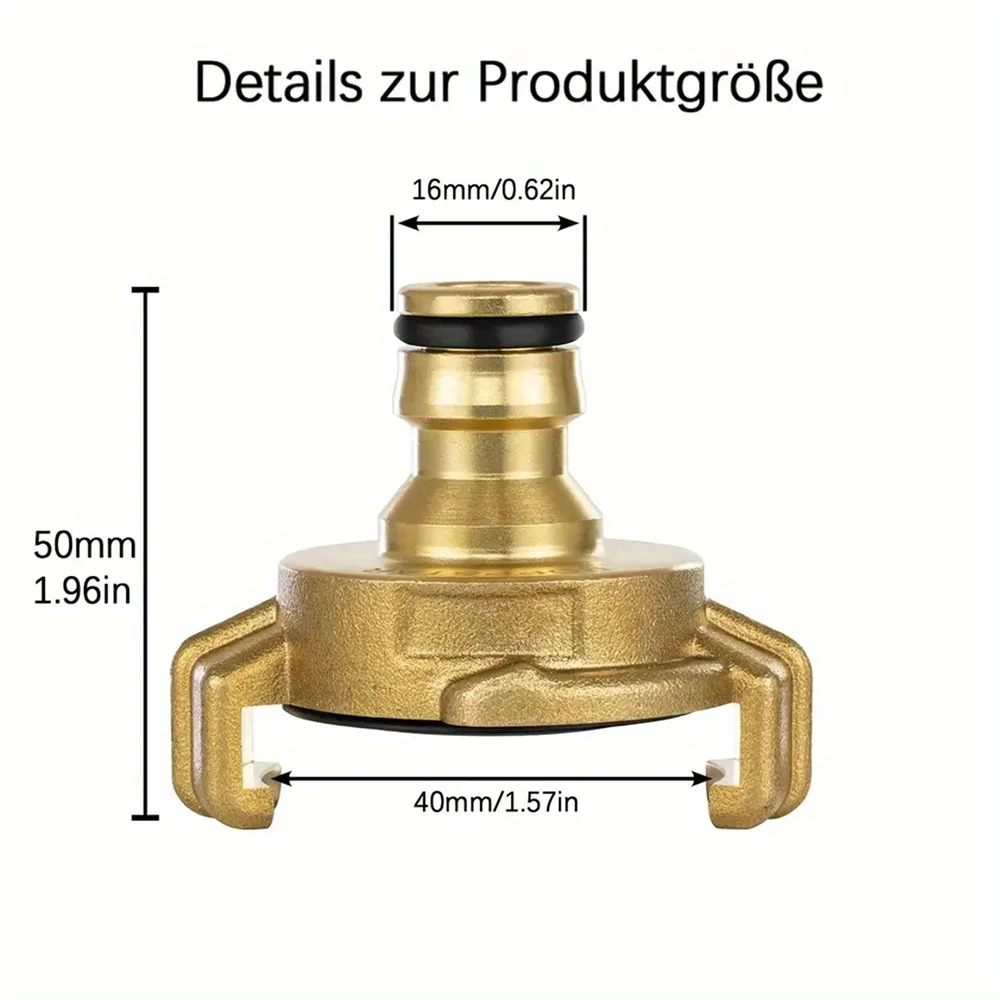 Quick Connect Fitting Connector for Garden Hose Brass Leak-Proof Coupling, European Threads for Lawn Irrigation Outdoor Watering
