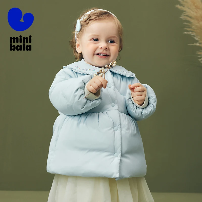 

Mini Bala Girls Down Jacket 2025 Winter New Cute Turn Collar Windproof Coat