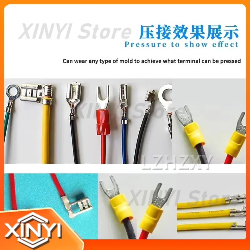 High Speed Terminal Crimping Machine 3.0T for Big Cold Pressed Terminals Automatic Wire Crimper Tools with 3 Type Molds