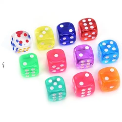 Dados de acrílico transparente de 6 caras para juegos de mesa, dados de ángulo redondo para Club/fiesta/familia, 12mm, 10 colores, 10 unidades por lote