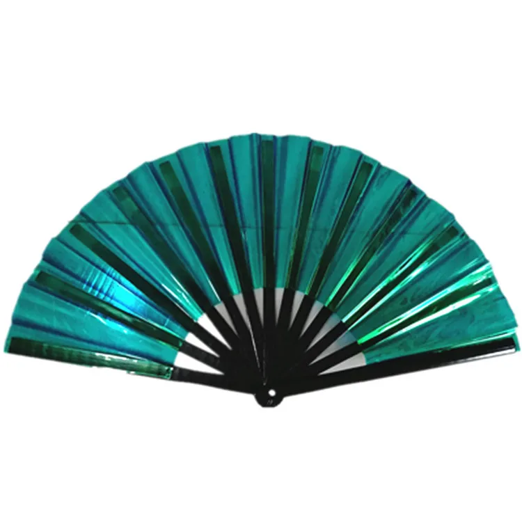 10 - Inch PVC Laser Film Tai Chi Fan: 33cm Large Bamboo Kung Fu Sound Fan