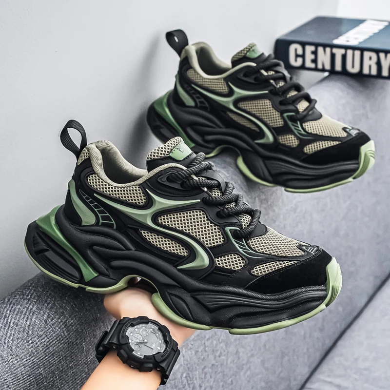 

Повседневная стильная трендовая универсальная высококачественная легкая роскошная новая мужская обувь на толстой подошве, модная дышащая спортивная обувь для папы