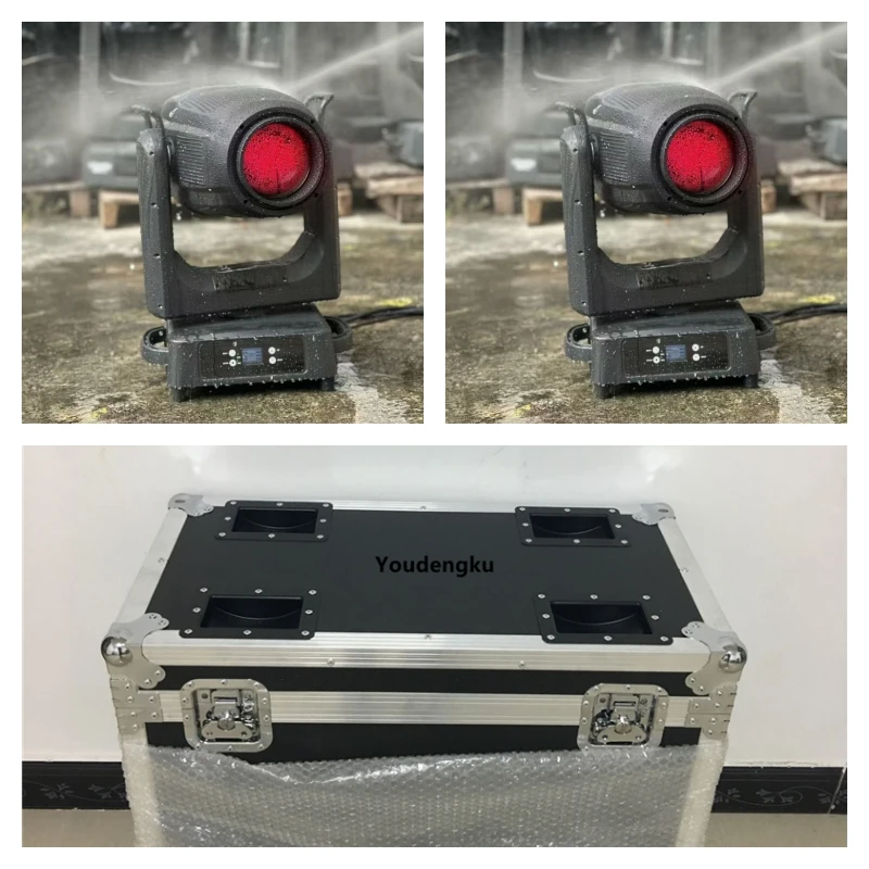 

2 pieces with flycase Outdoor IP66 600w Led Waterproof Beam Spot Wash 3in1 Moving Head Searchlight CMY+CTO Stage Sky Beam Light