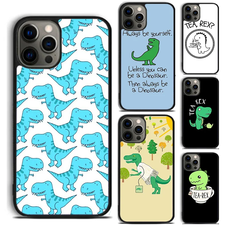 Cute Dinosaur Tea Rex Phone Case For For iPhone 16 15 11 12 13 14 Pro Max XS XR Plus coque