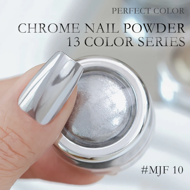 Chrom-Nagelpulver, 13-Farben-Serie, Spiegel-Metallic-Effekt, Premium-Salon-Nagelglitter, Maniküre-Pigmente für Nageldesign, 0,5 – Detail 11
