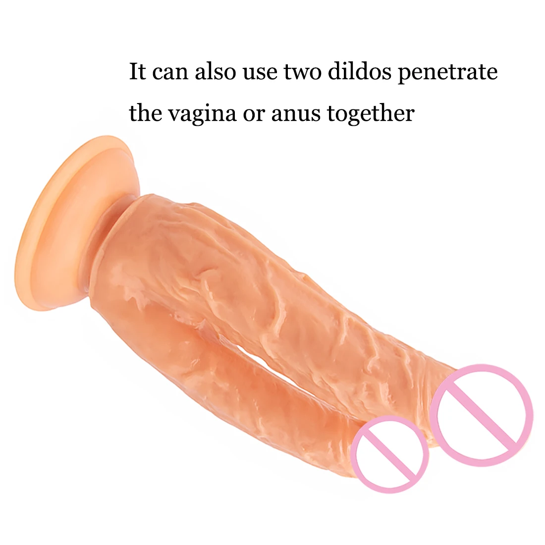 Double Dildos Double Penetration Vagina and Anus Soft Penis Realistic Dick Anal Plug Big Phallus Butt Plug Sex Toys for Women