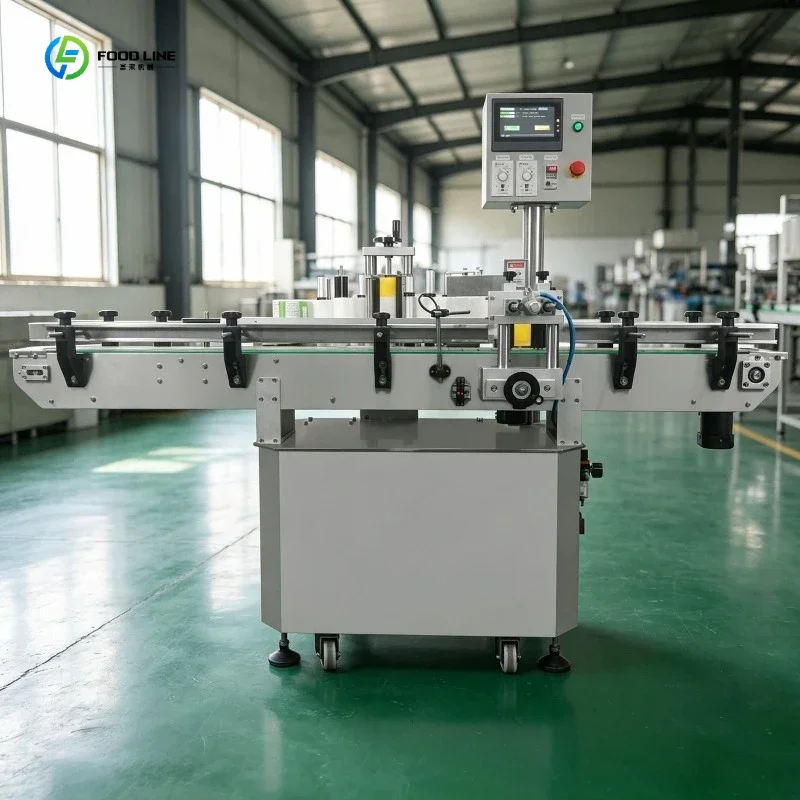 Labeling Machine PLC Control Automatic Label Applicator For Cosmetic Bottle Packaging FL Customized