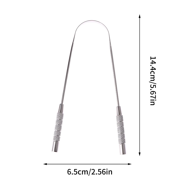 Grattoir à langue en métal en acier inoxydable, livres d'haleine fraîche, brosse à dents enduite, hygiène buccale