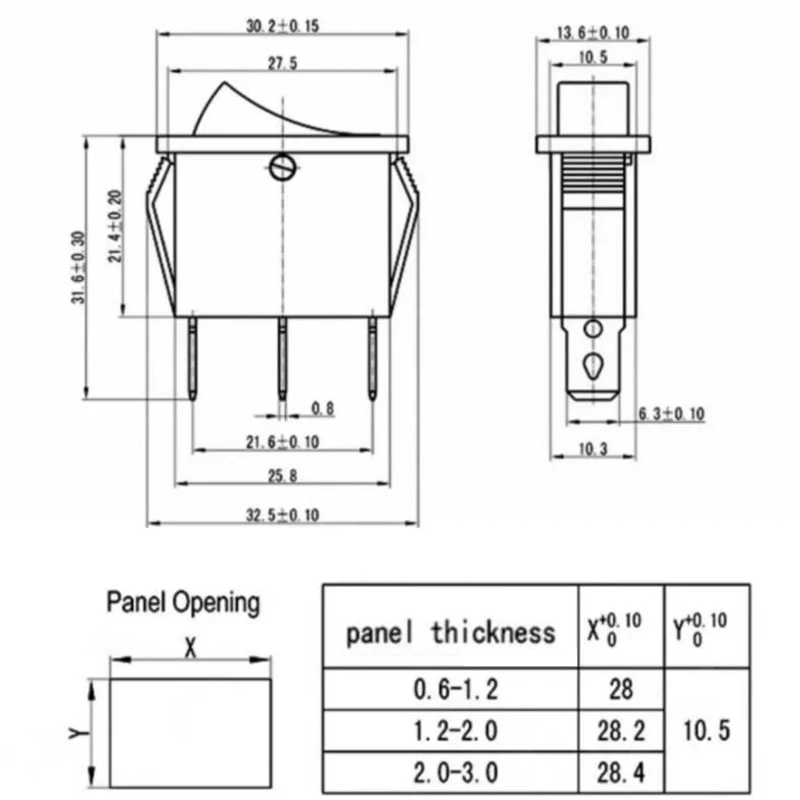 5 pcs x AC 15A 250V /20A 125V 3 Pin SPDT KCD3 ON-OFF-ON 3 Position BLACK Boat Rocker Switch