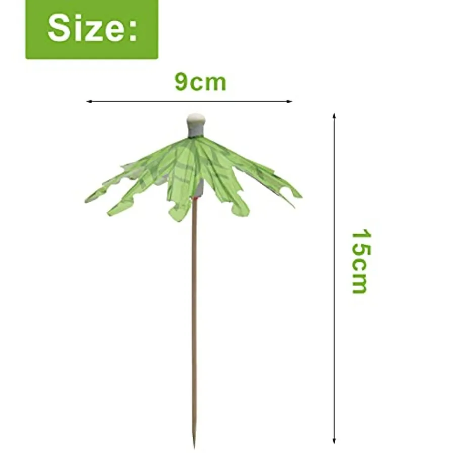 50pcs Cocktail Umbrellas for Drinks, Coolrunner Coconut Palm Tree Umbrella Toothpicks, Tropical Umbrella Decorations for Drinks
