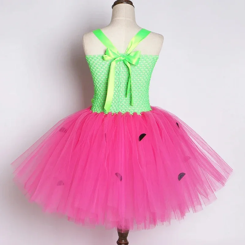 فساتين البطيخ الأخضر الوردي الحلو للفتيات الصغيرات أزياء حفلات أعياد الميلاد والفواكه للأطفال الصغار لالتقاط الصور باليه تنورات قصيرة Outfi@0Z*