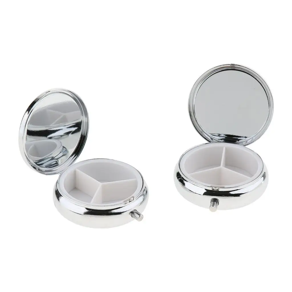 Pill Storage Container Metal Large Capacity Medicine Box Portable Vitamin Organizer Compact Pillbox for Daily Supplements