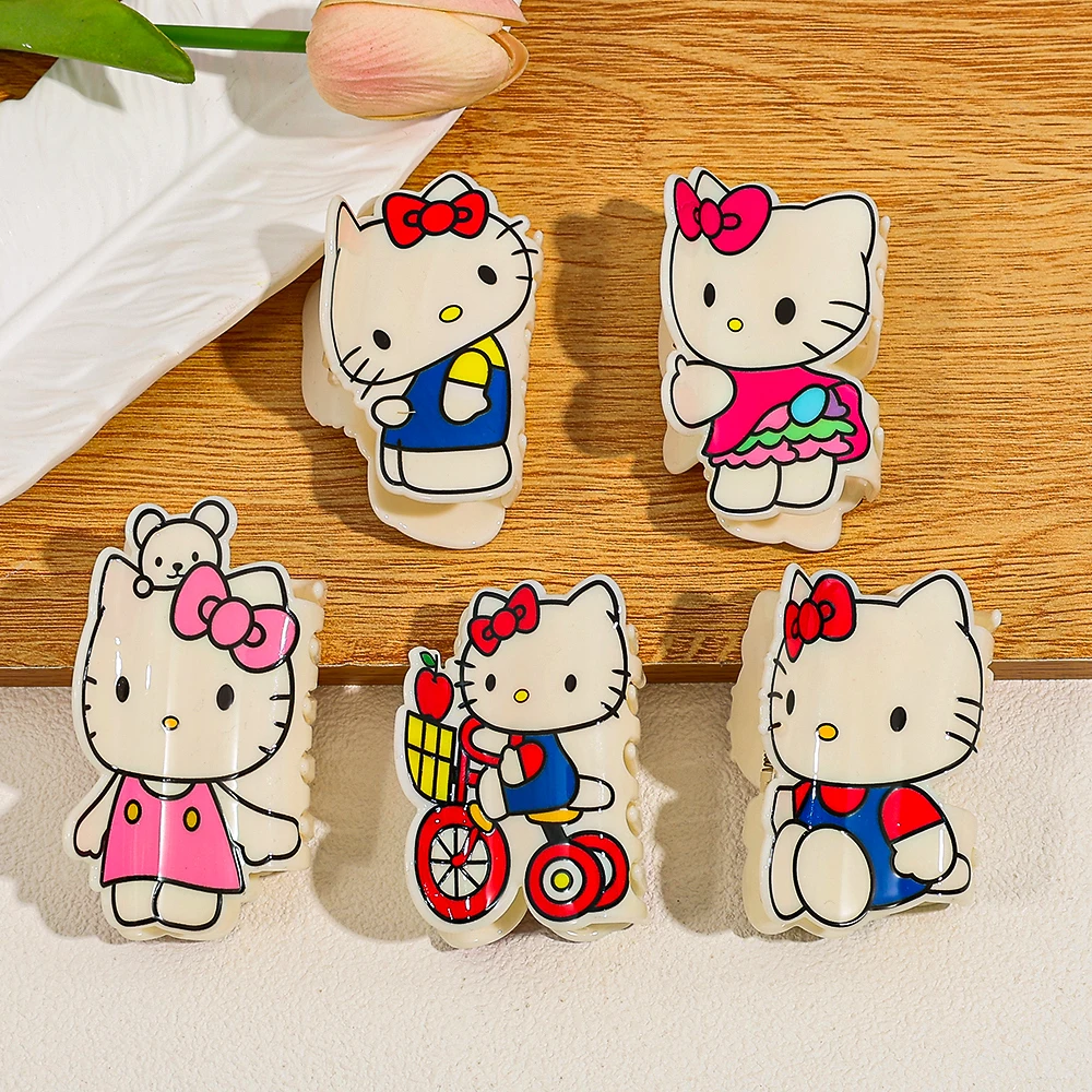 Sanrio Kitty Haarspange, dekorativer Haarschmuck, täglich, praktisch, Haarklammern, Haarfixierung, Kopfbedeckung, süßer süßer Haarschmuck