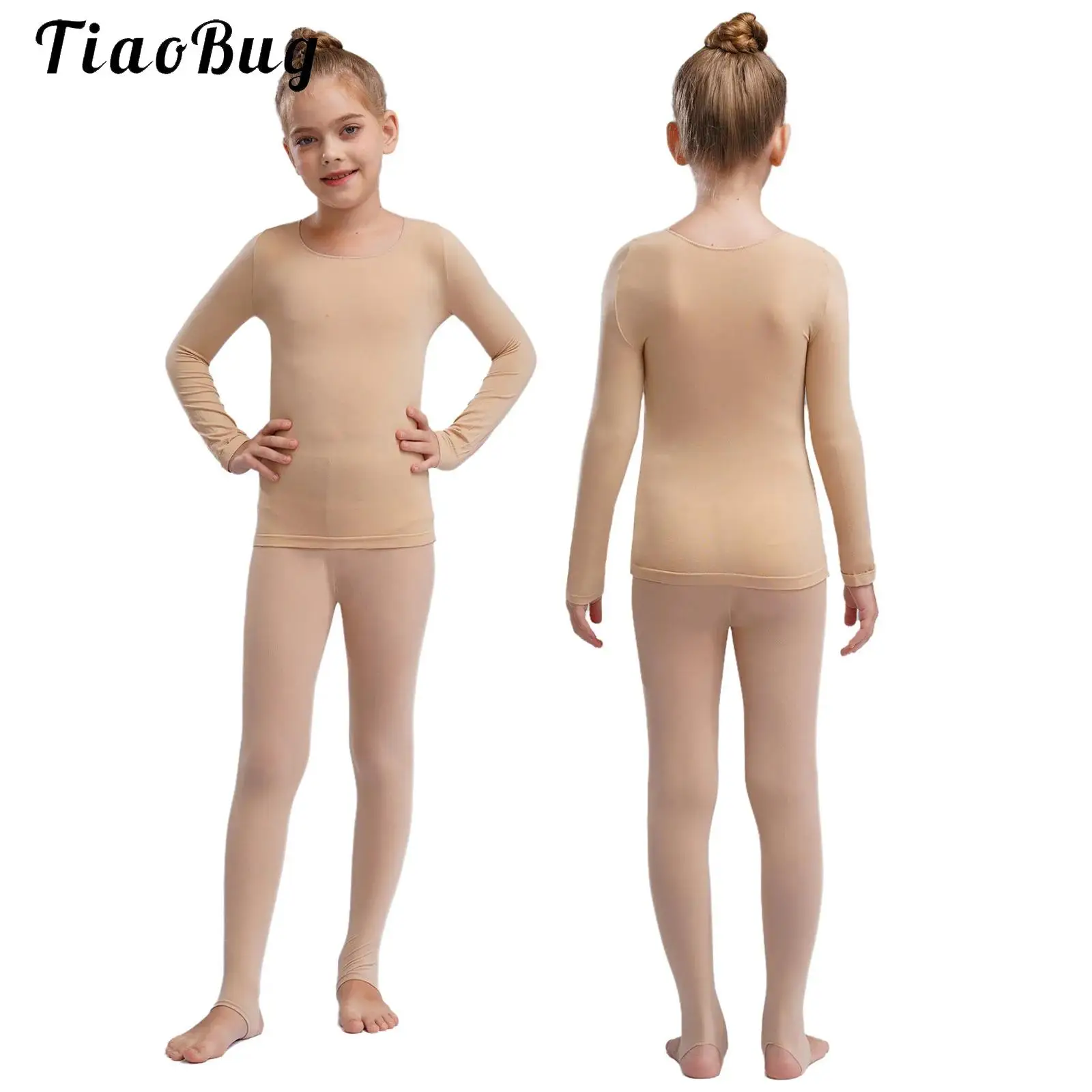 

Комплект термобелья для девочек: топ и леггинсы, базовый слой для танцев и тренировок