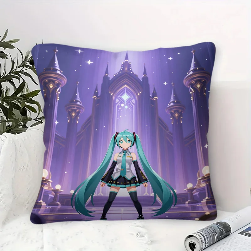 

Hatsune Miku Starry Night Palace Throw Pillow with Core Anime Cushion for Gaming Room Teens Room Sofa Bedroom Decor Fans Gift