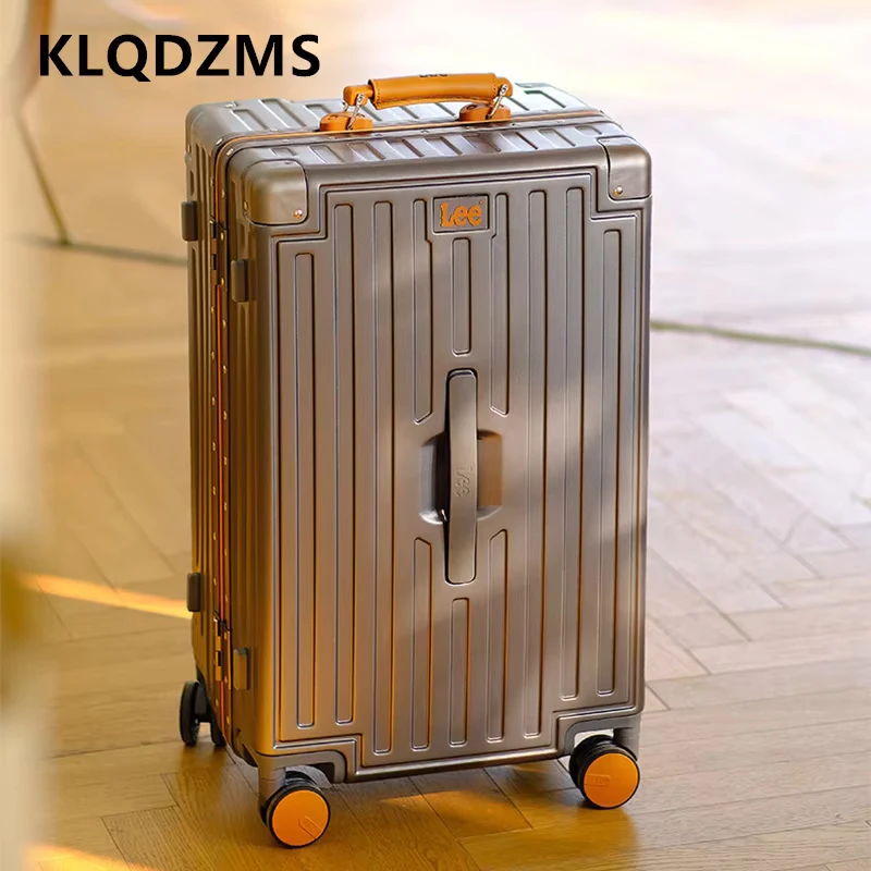 KLQDZMS กระเป๋าเดินทางผู้ชาย 20 นิ้ว Boarding Box 24 "26" กรอบอลูมิเนียมรถเข็น 28" ขนาดใหญ่ความจุผู้หญิงกระเป๋าเดินทาง