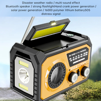 16000mAh AM/FM/WB NOAA Emergency Weather Radio Hand Crank Solar Type-C Charging Survival Radio SOS Alarm for Outdoor Emergencies