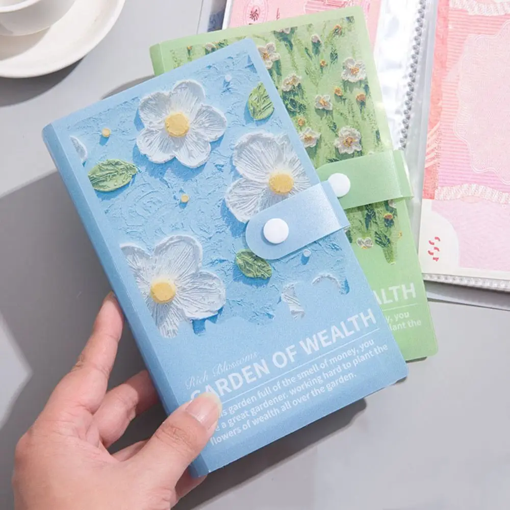 Caderno com Botão e Estampa Floral, Diário à Prova d'Água, Bloco de Notas para Controle de Dinheiro, Caderno de Orçamento e Planejamento Diário