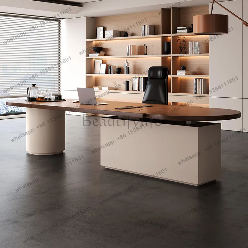 Modern simple solid wood oval lifting office conference table horizontal large board light luxury