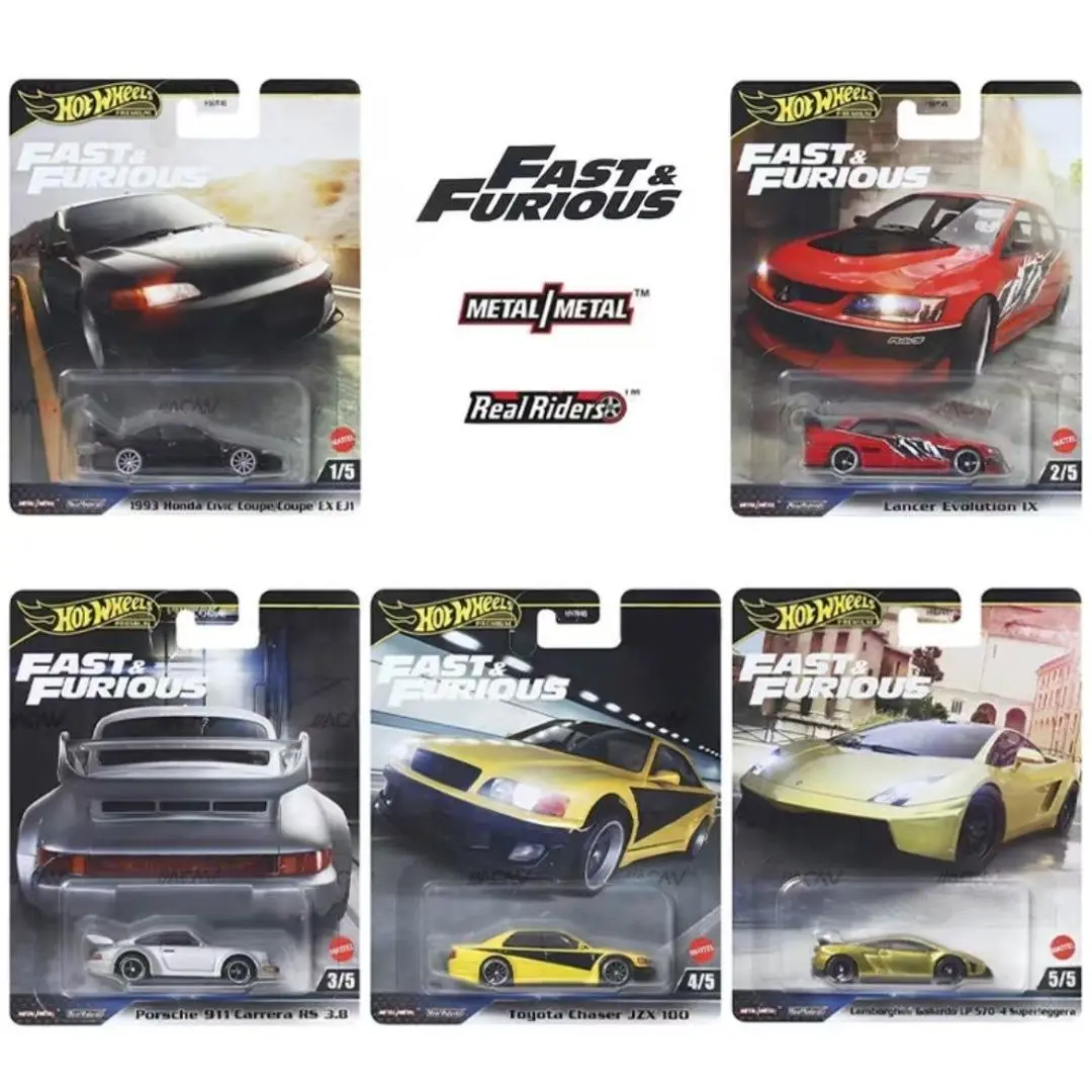 Modelli di auto in lega della serie Hot Wheels Rapid Culture - Giocattoli da collezione incl. Regalo per i fan di Mitsubishi Evo Honda Porsche 911