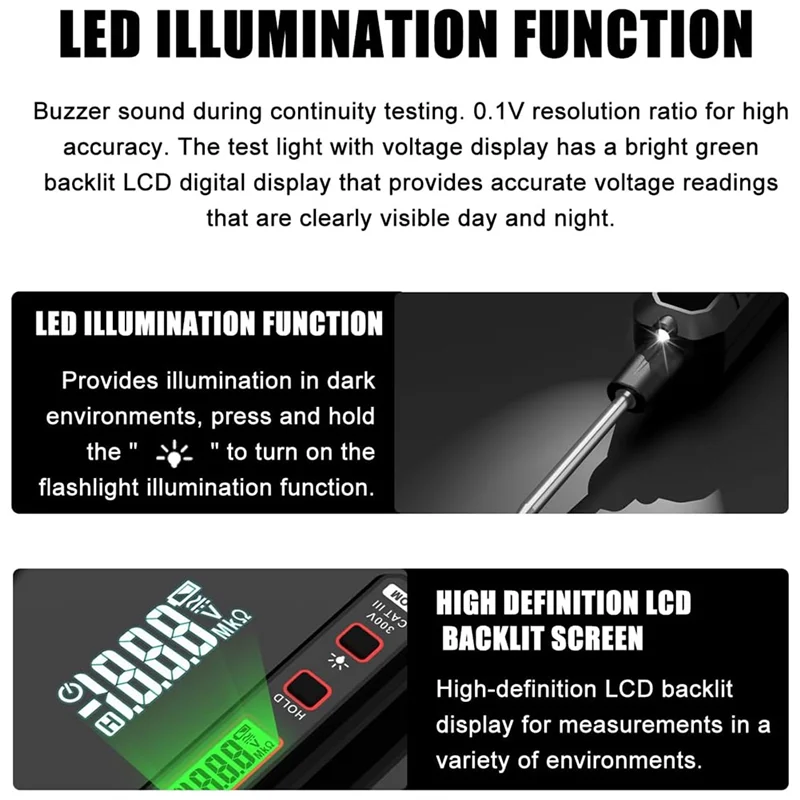 سيارة خطأ إصلاح جهاز فحص الدائرة الكهربائية 0.8 فولت-100 فولت تيار مستمر الجرس جهاز فحص الدائرة الكهربائية العالمي لملحقات السيارة الخارجية-بوم