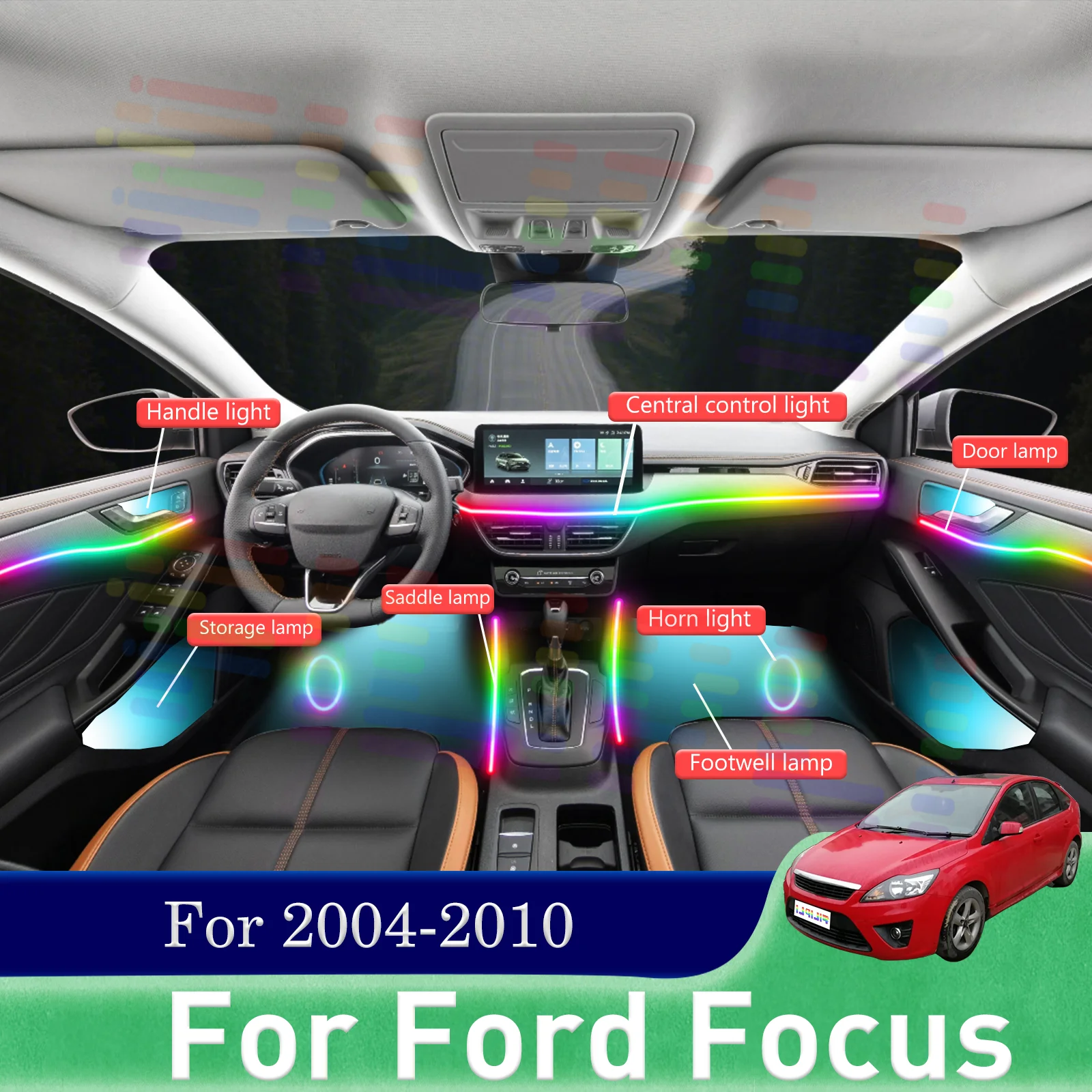 

For Ford Focus C307 Advanced Automotive LED Atmosphere Ribbon with Tuck Away Design and Smartphone Powered Music Sync Modes