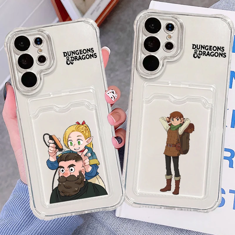 

Delicious In Dungeon Cartoon For Samsung S24 S23 S22 S21 S20 Ultra FE Plus A55 A53 5G Photo Card Bag Transparent Funda