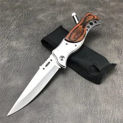 2 Styles EDC Pocket Knives Outdoor Self-defense 440C Blade Color Wood Stainless Steel Handles Tactical Multi-tool Knife